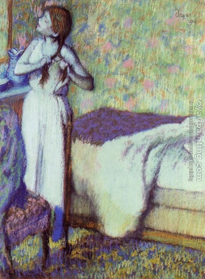 Edgar Degas : Young Girl Braiding Her Hair